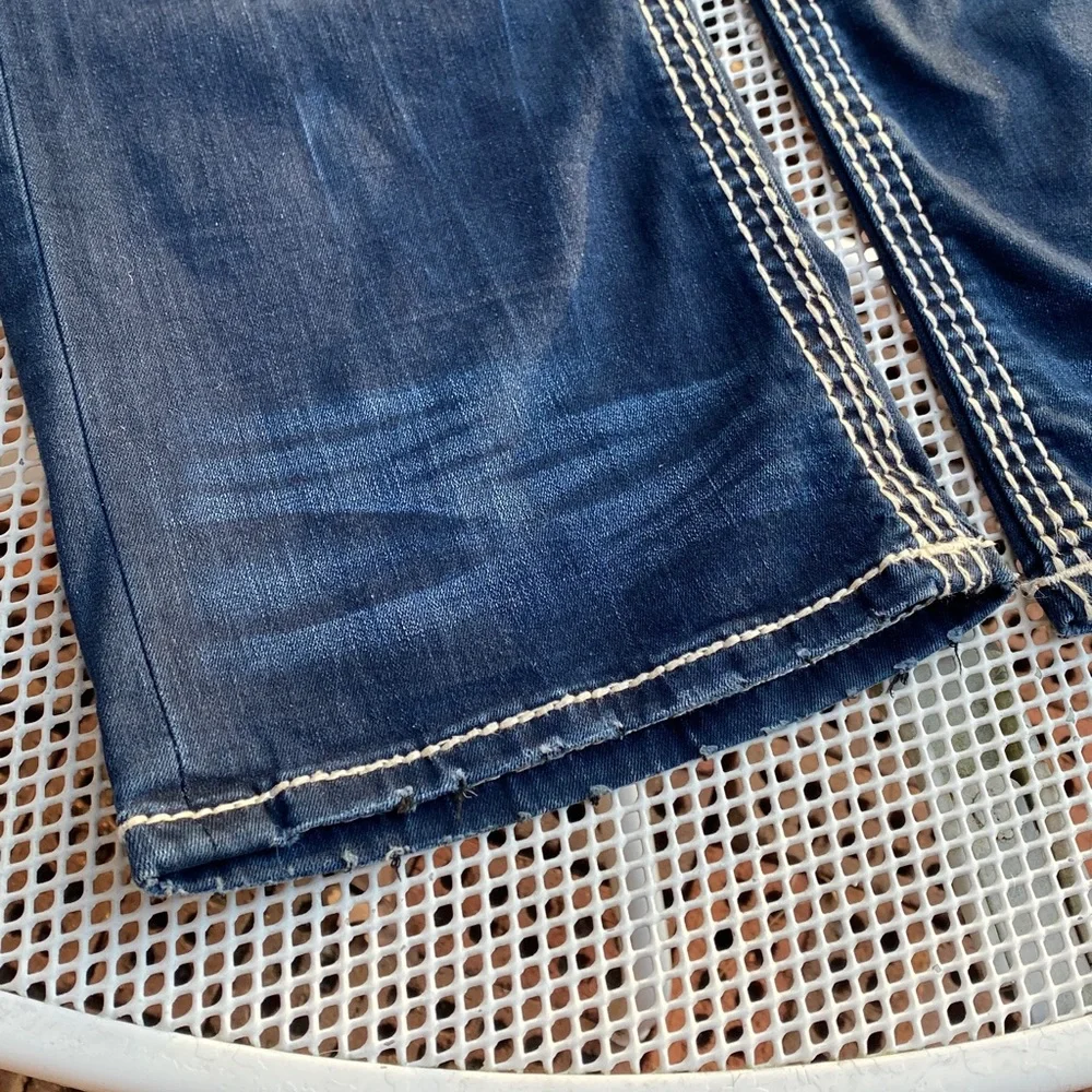 Rock Revival Blue Denim Jeans Elmwood boot size 34 - Picture 11 of 14